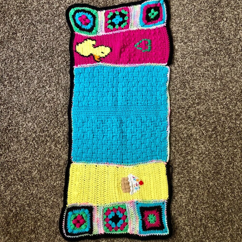 Vintage Handmade Crochet Baby Blanket
